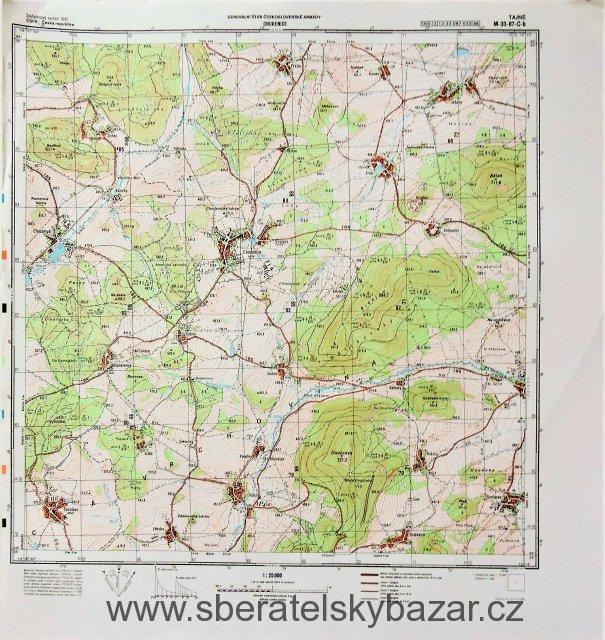 Mapa generálního štábu ČSLA  -  CHUDENICE 1 : 25 000