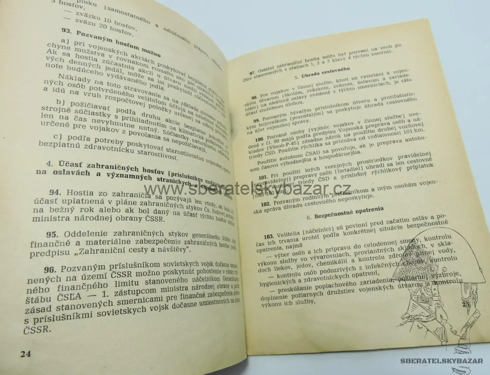 Originál Předpis ČSLA - Směrnice pre uskutočnovanie osláv v ČSLA 