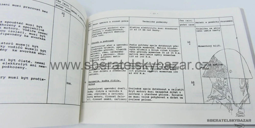 Originál Předpis AČR - KRAZ-255 technologcký postup 