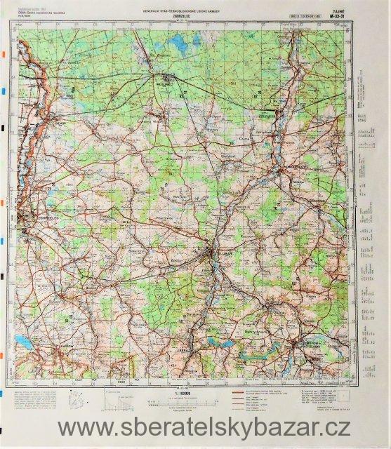Mapa generálního štábu ČSLA  -  ZGORZELEC 1 : 100 000