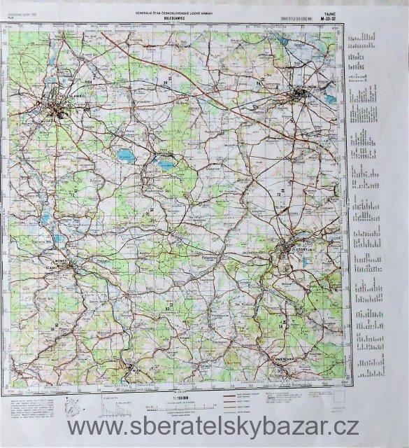 Mapa generálního štábu ČSLA  -  Bolesławiec 1 : 100 000
