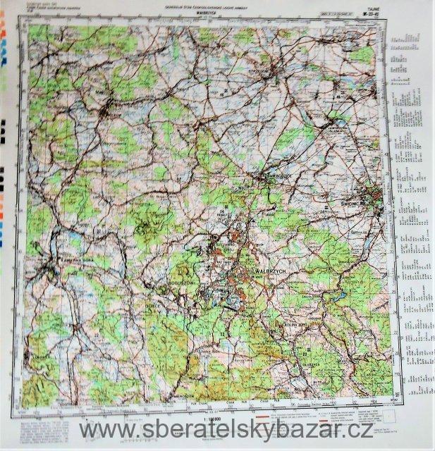 Mapa generálního štábu ČSLA  -  Wałbrzych 1 : 100 000