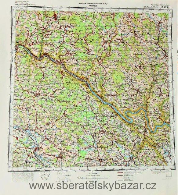 Mapa generálního štábu ČSLA  -  HAUZENBERG 1 : 100 000