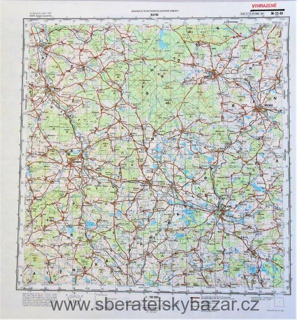 Mapa generálního štábu ČSLA  -  BLATNÁ 1 : 100 000
