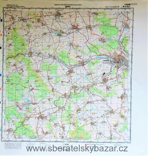 Mapa generálního štábu ČSLA  -  RAKOVNÍK 1 : 50 000