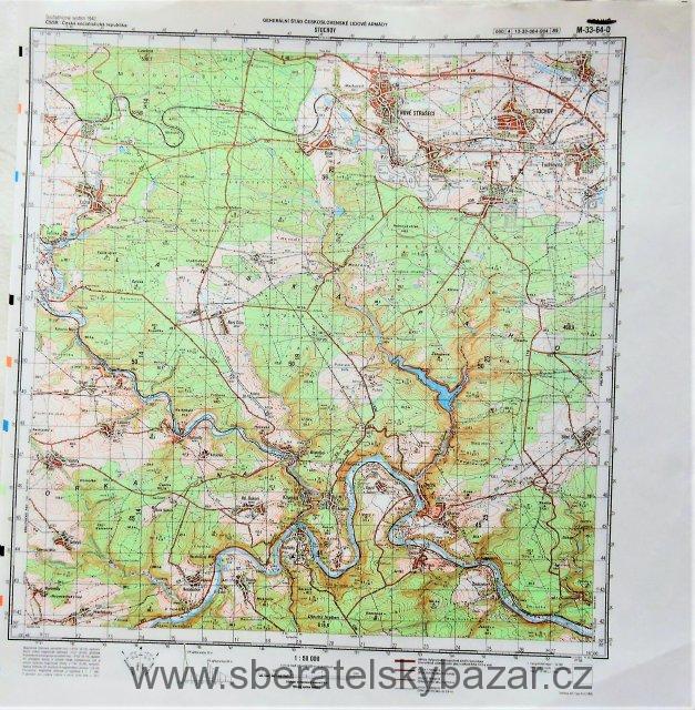 Mapa generálního štábu ČSLA  -  STOCHOV 1 : 50 000