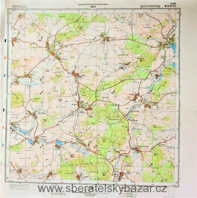 Mapa generálního štábu ČSLA  -  ŽINKOVY 1 : 25 000