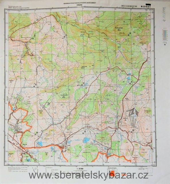 Mapa generálního štábu ČSLA  -  STRUŽNÁ 1 : 25 000