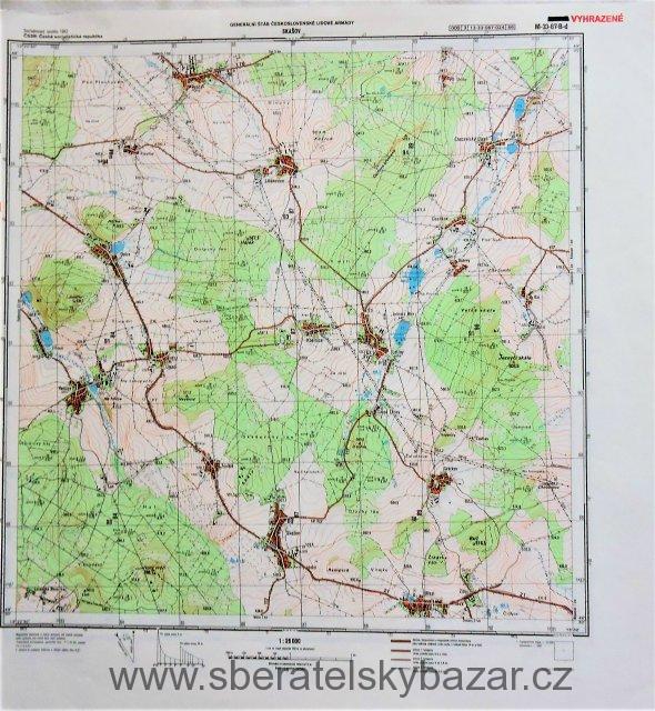 Mapa generálního štábu ČSLA  -  SKAŠOV 1 : 25 000