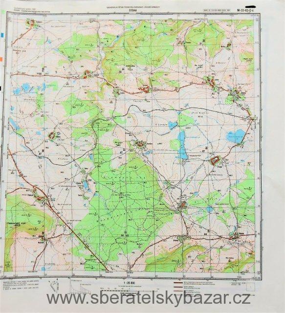 Mapa generálního štábu ČSLA  -  ŠTĚDRÁ 1 : 25 000