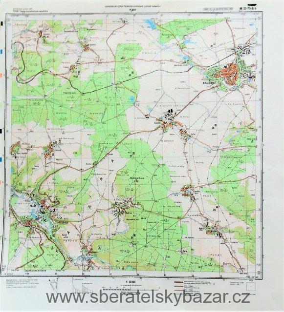 Mapa generálního štábu ČSLA  -  PLASY 1 : 25 000