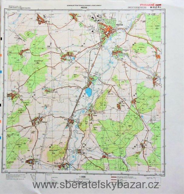 Mapa generálního štábu ČSLA  - PŘEŠTICE 1 : 25 000