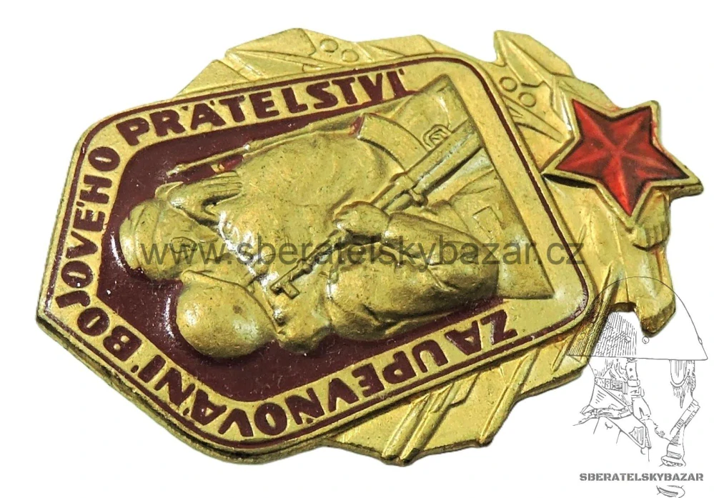 ČSLA, odznak Za upevňování bojového přátelství, lehký typ. šroub 