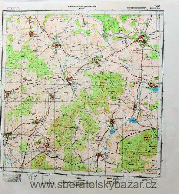 Mapa generálního štábu ČSLA  - KOLOVEČ 1 : 25 000