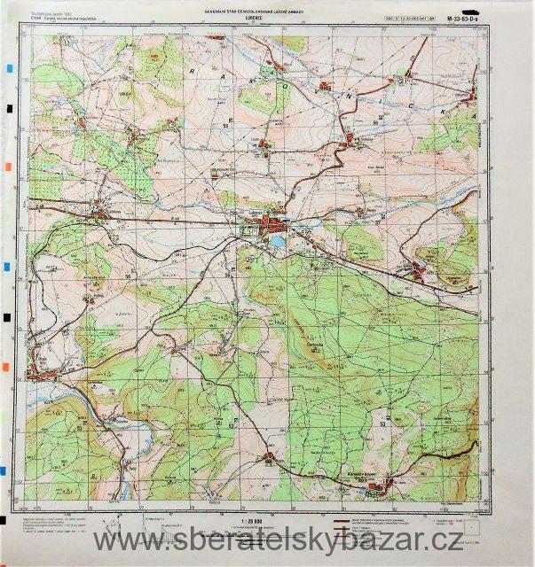 Mapa generálního štábu ČSLA  - LUBENEC 1 : 25 000