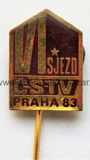 Odznak - VI Sjezd ČSTV Praha 83