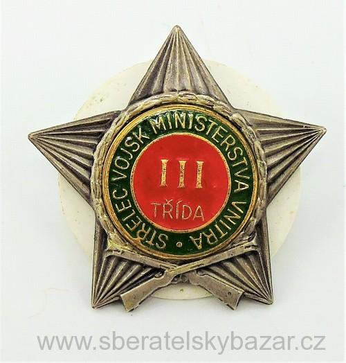 Střelecký odznak MV - III. třída - varianta s tečkou