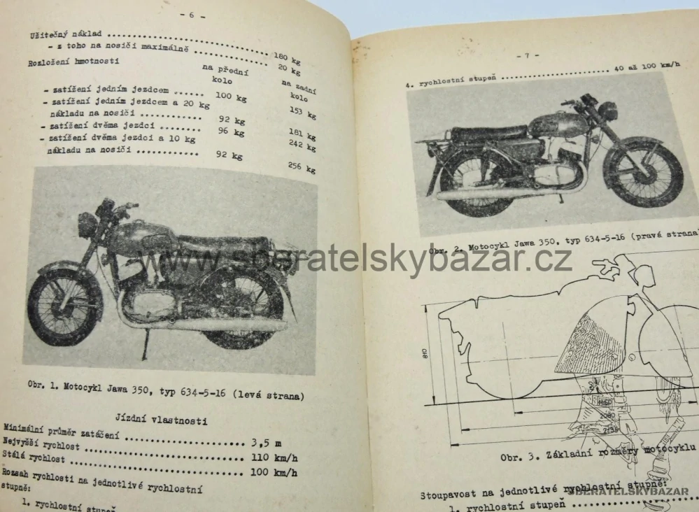  Předpis Jawa 350 - originál ČSLA 