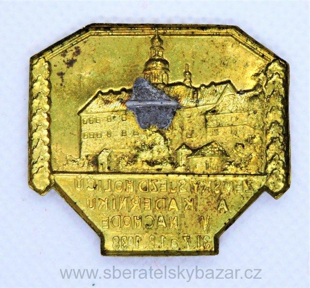Odznak - zemský sjezd holičů a kadeřníků v náchodě 1938