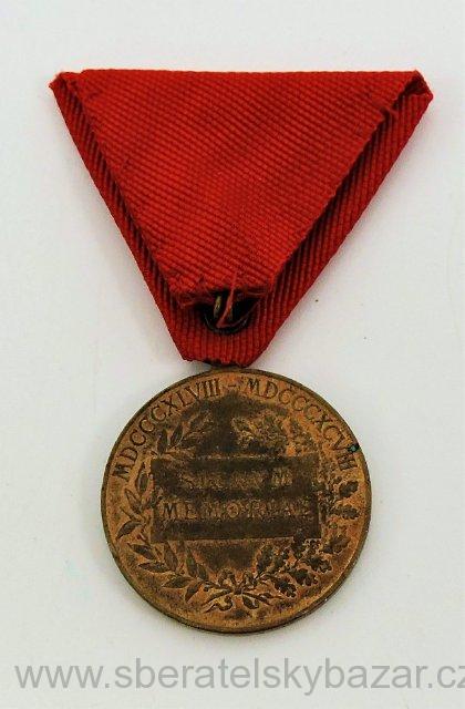 Vojenská/Četnická verze Jubilejní medaile 1898 k příležitosti 50 let panování Františka Josefa I.