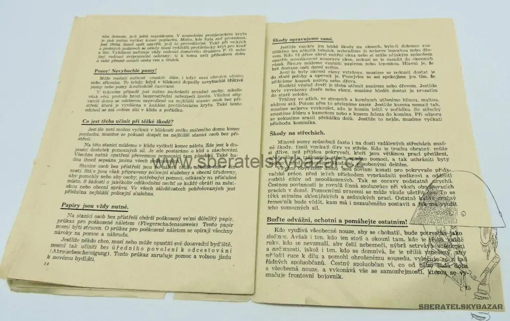 Originál Brožura Svépomoc před bombardováním a po něm 1944 