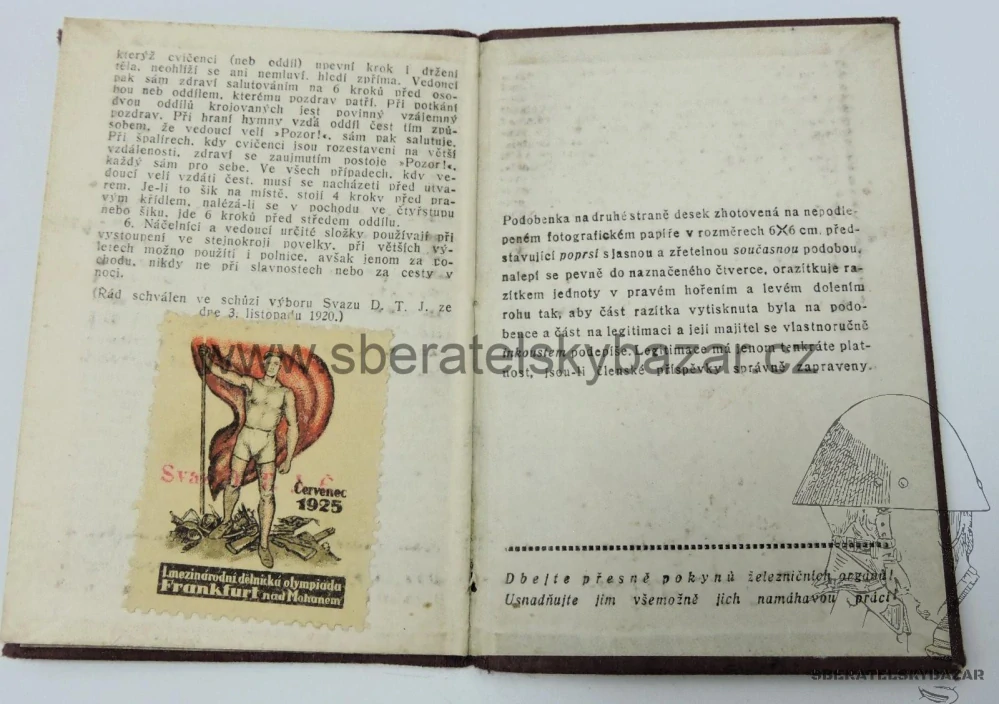 Průkazka Dělnická tělocvičná jednota - První republika
