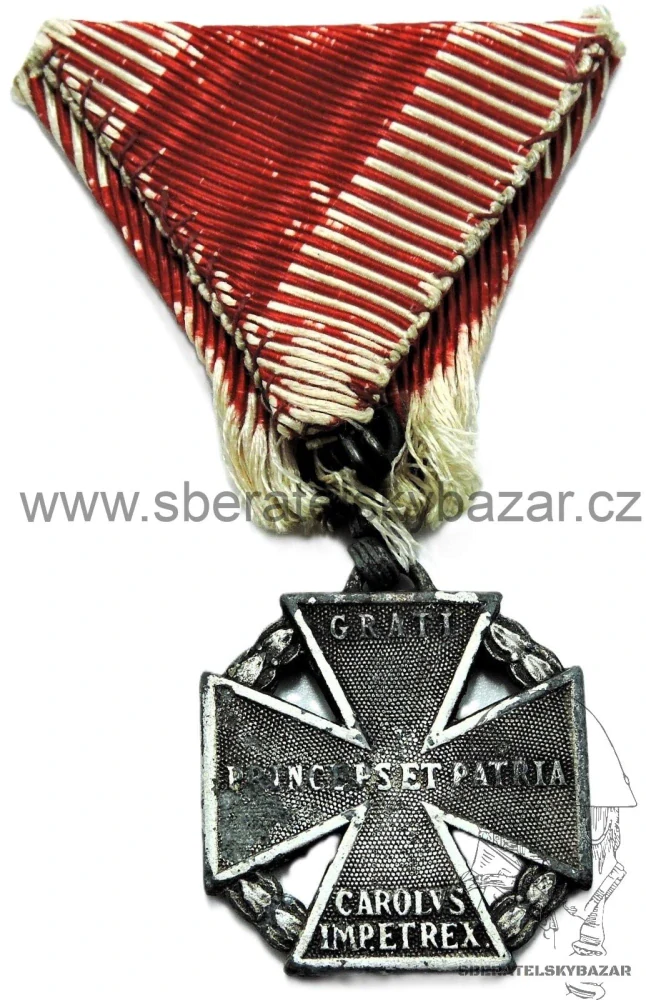  Karlův vojenský postříbřený kříž - Karl-Truppenkreuz - Značený W&A 