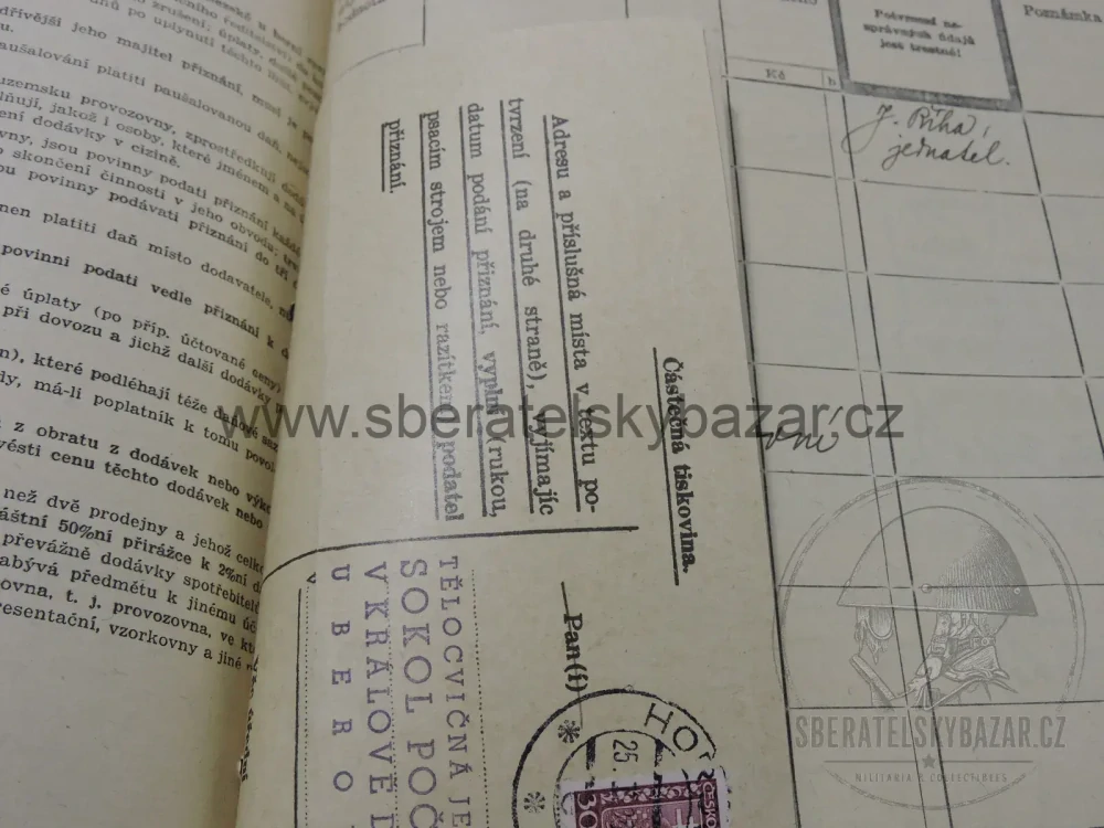 	 Sokol Počaply 1936 | obří archiv korespondence a dokumentů | šanon 