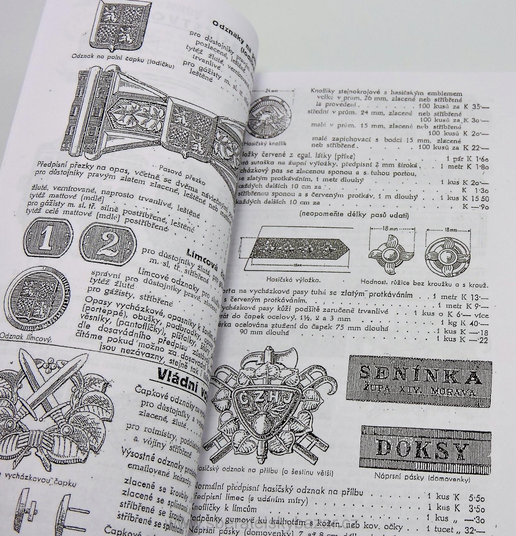 Katalog Karnet a Kyselý - Přilba 29, odznaky, přezky 46 stran  - Reprint (Replika)
