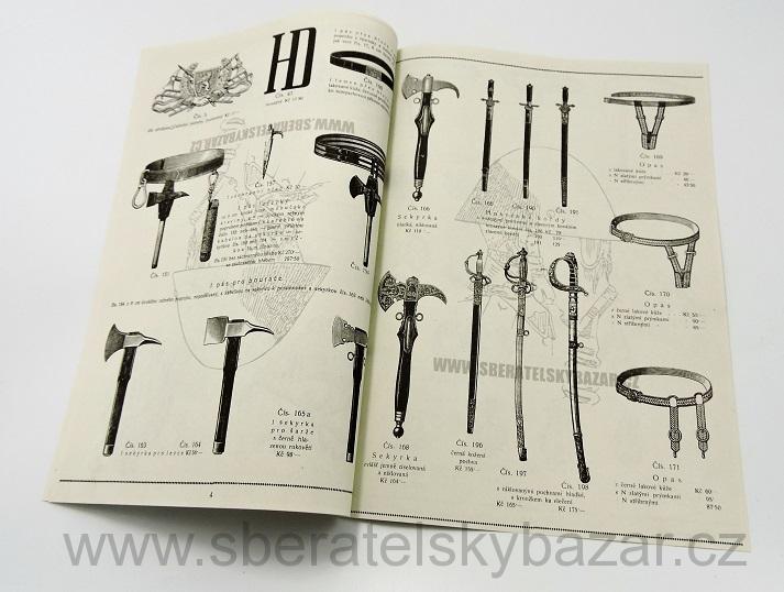 Stejnokrojní katalog - Přilby, tesáky, sekerky odznaky - A4  - Reprint (Replika)