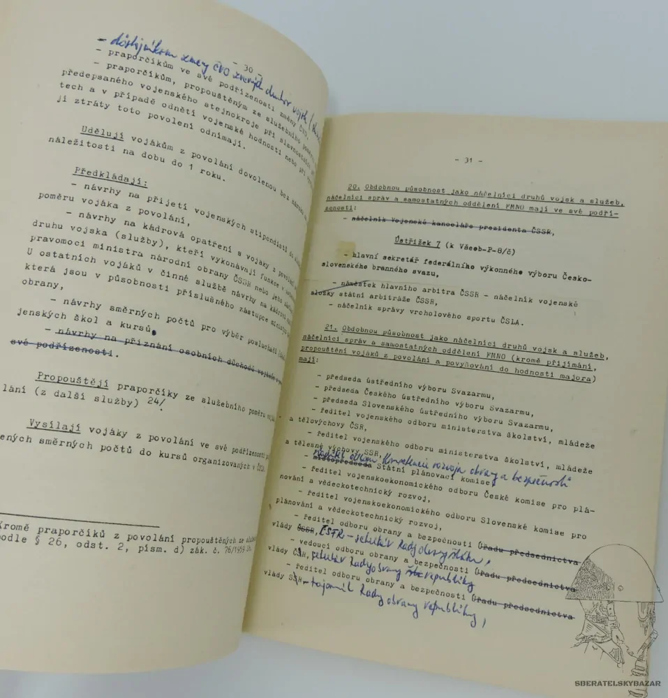 	 Originál předpis Působnost velitelů v kádrové a personální práci 
