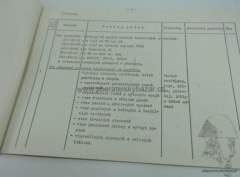 Předpis Technické ošetření Tarasnice, UK59, OT64, BZK. atd.