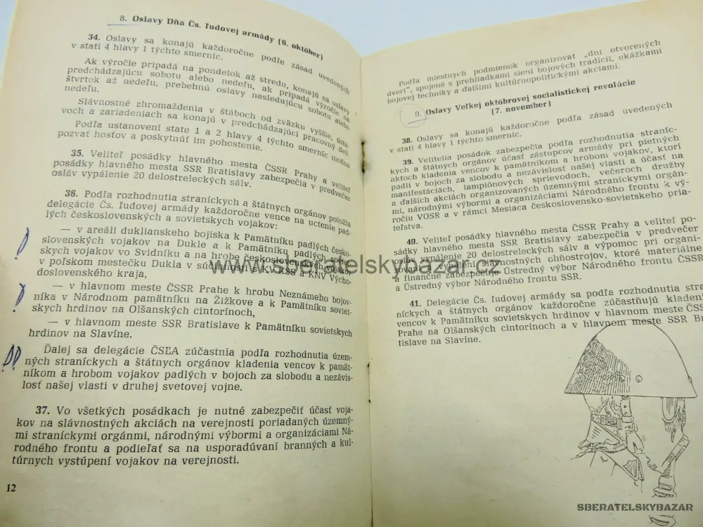 Originál Předpis ČSLA - Směrnice pre uskutočnovanie osláv v ČSLA 