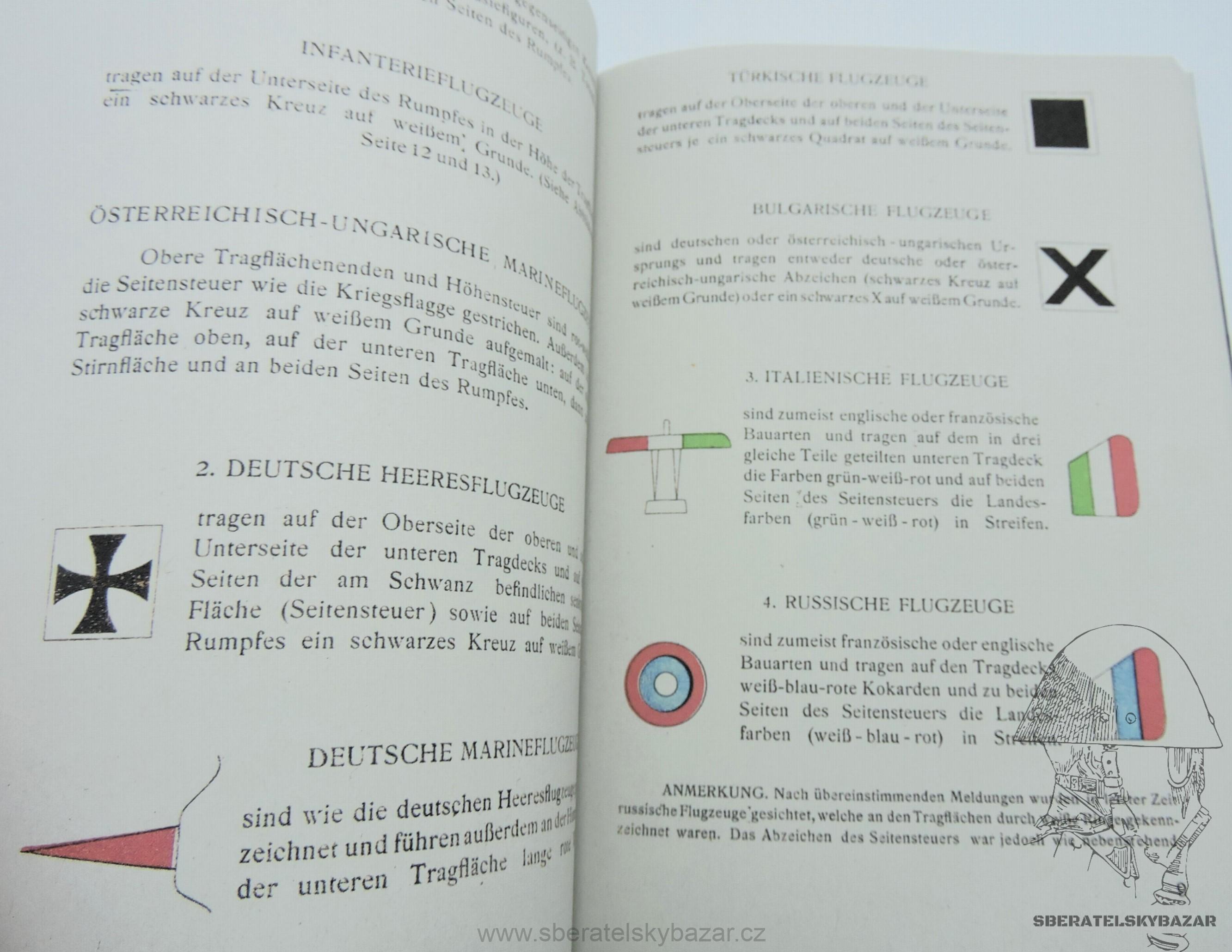 RU- příručka rozpoznávání letadel 1917  - Reprint (Replika)