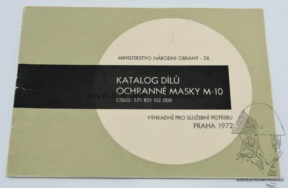 Originál Katalog dílů ochranné masky M10 -ČSLA