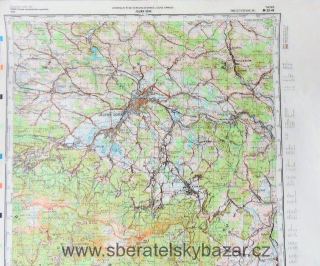 Mapa generálního štábu ČSLA  -  Jelenia Góra 1 : 100 000
