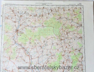 Mapa generálního štábu ČSLA  -  STOCKERAU 1 : 100 000