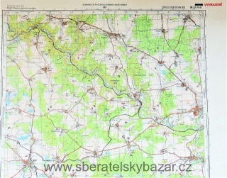 Mapa generálního štábu ČSLA  -  BOR 1 : 50 000