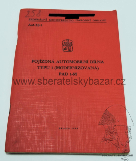 Předpis pojizdná auto dílna typu 1 PAD 1-M - originál 