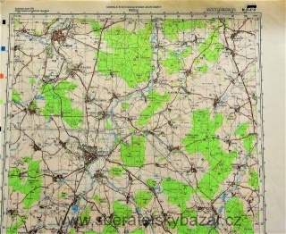 Mapa generálního štábu ČSLA  -  PŘEŠTICE 1 : 50 000
