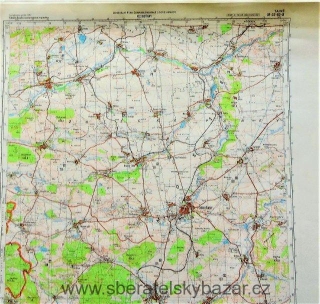 Mapa generálního štábu ČSLA  -  PODBOŘANY 1 : 50 000
