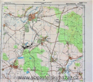 Mapa generálního štábu ČSLA  -  DOBŘANY 1 : 25 000