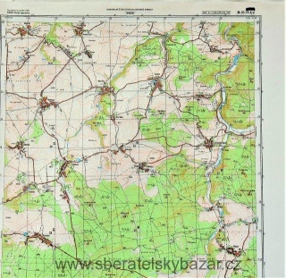 Mapa generálního štábu ČSLA  -  TEREŠOV 1 : 25 000