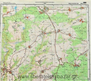 Mapa generálního štábu ČSLA  -  ÚTERÝ 1 : 25 000