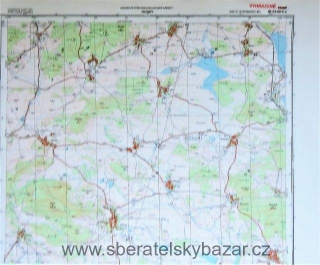 Mapa generálního štábu ČSLA  -  VELENOVY 1 : 25 000