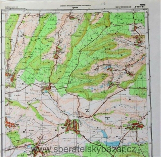 Mapa generálního štábu ČSLA  -  ŘEVNIČOV 1 : 25 000