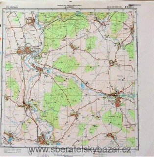 Mapa generálního štábu ČSLA  -  SPÁLENÉ POŘÍČÍ 1 : 25 000