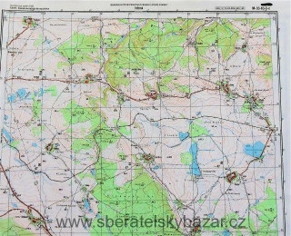 Mapa generálního štábu ČSLA  -  ŠTĚDRÁ 1 : 25 000