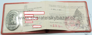 Odznak Vodní stráž - včetně průkazu sčíslováno 