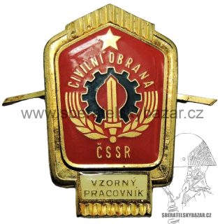 Odznak Civilní obrana ČSSR - Vzorný pracovník - starší verze 